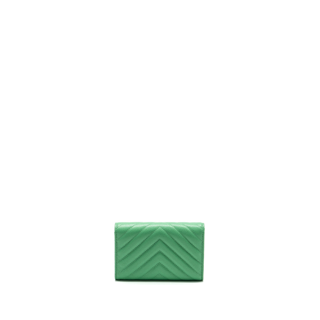 Chanel Classic Flap Wallet Chevron Caviar Green