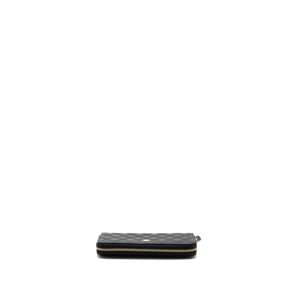 Chanel classic long zipped wallet caviar black  (microchip)