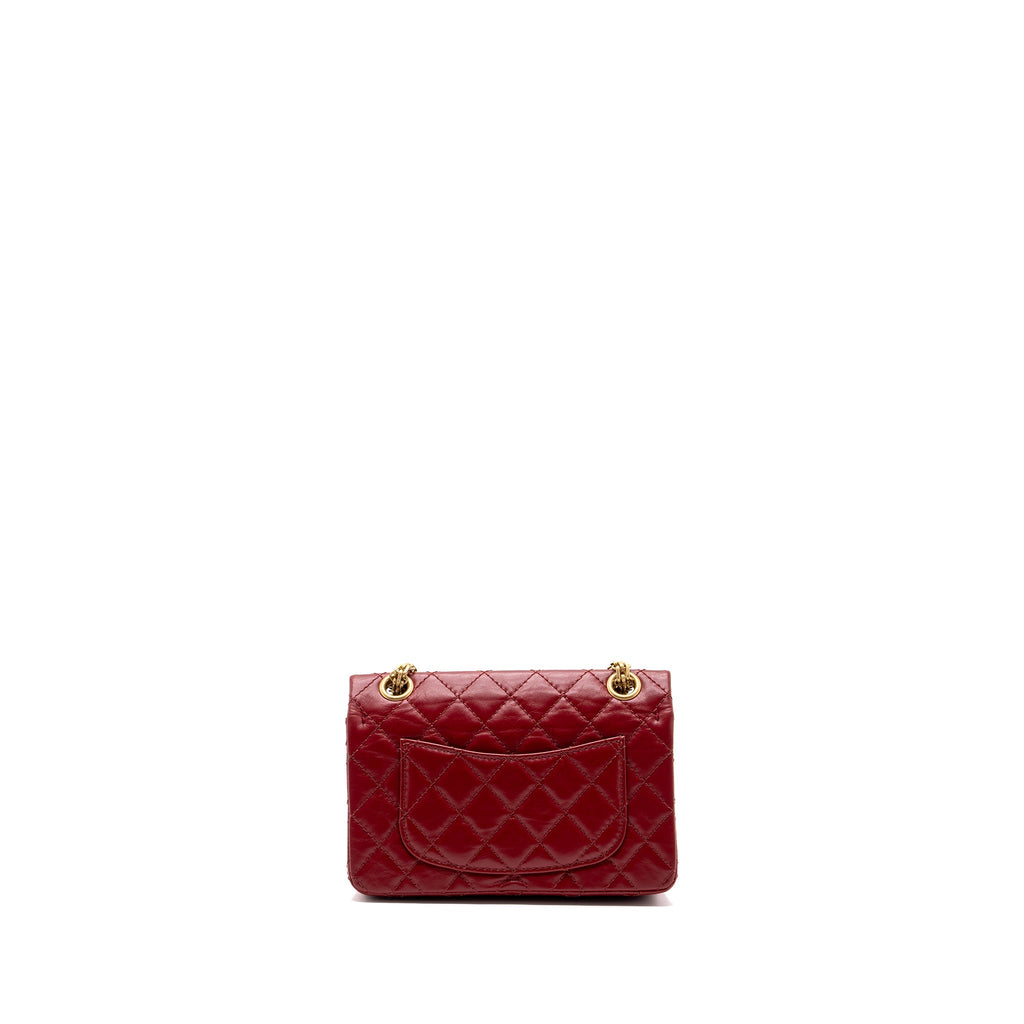 Chanel mini 2.55 reissue flap bag aged calfskin red