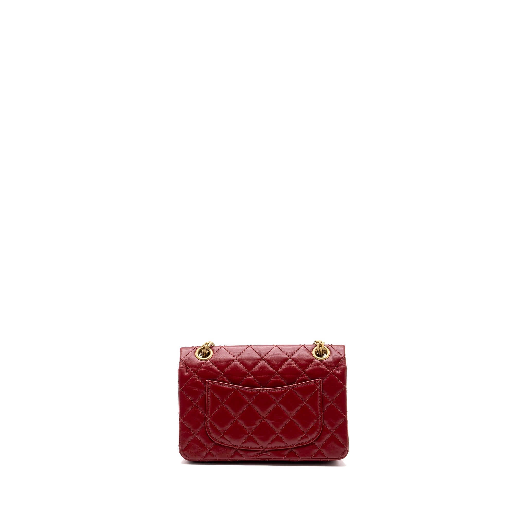 Chanel mini 2.55 reissue flap bag aged calfskin red