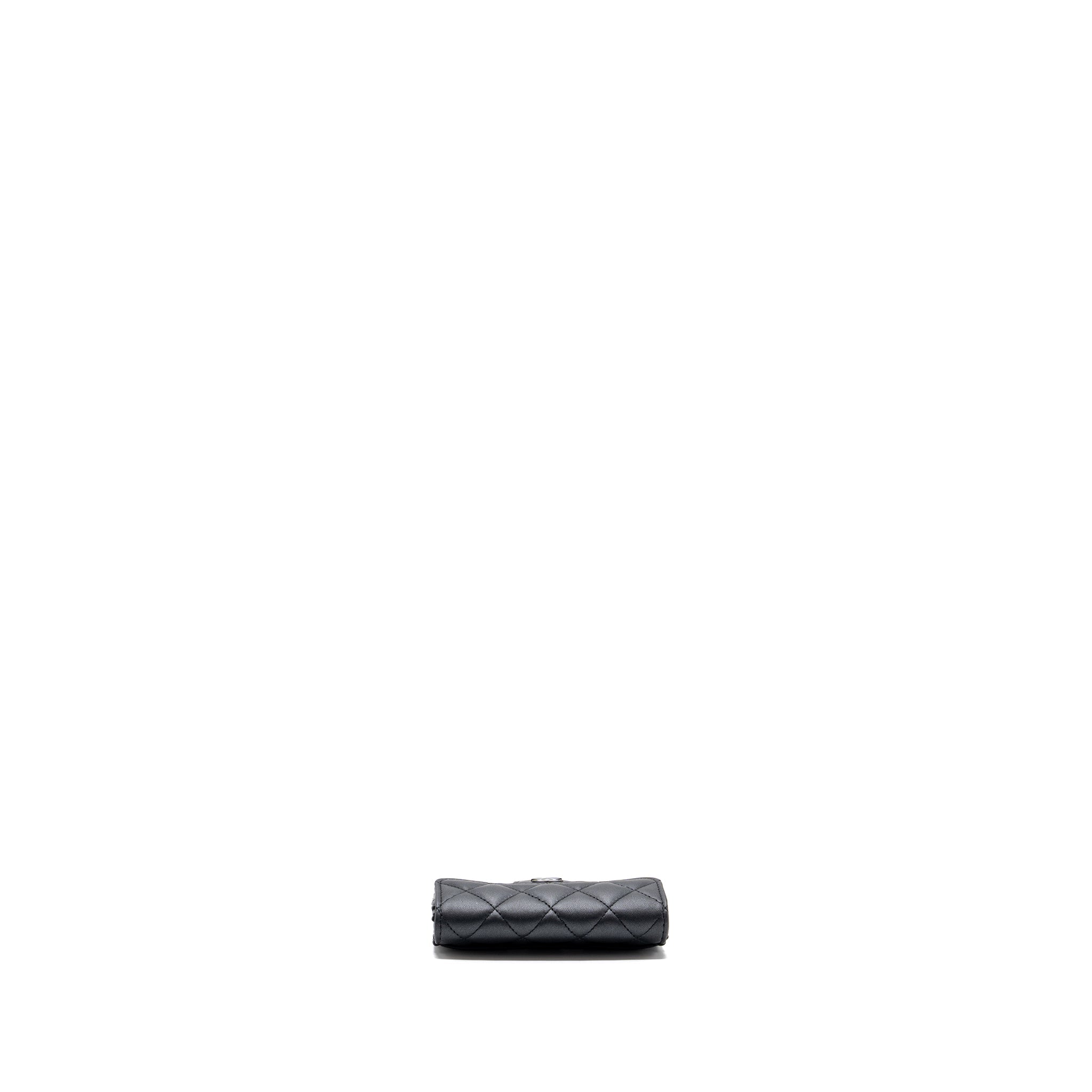 Chanel Classic Flap Card Holder Lambskin So Black  (microchip)