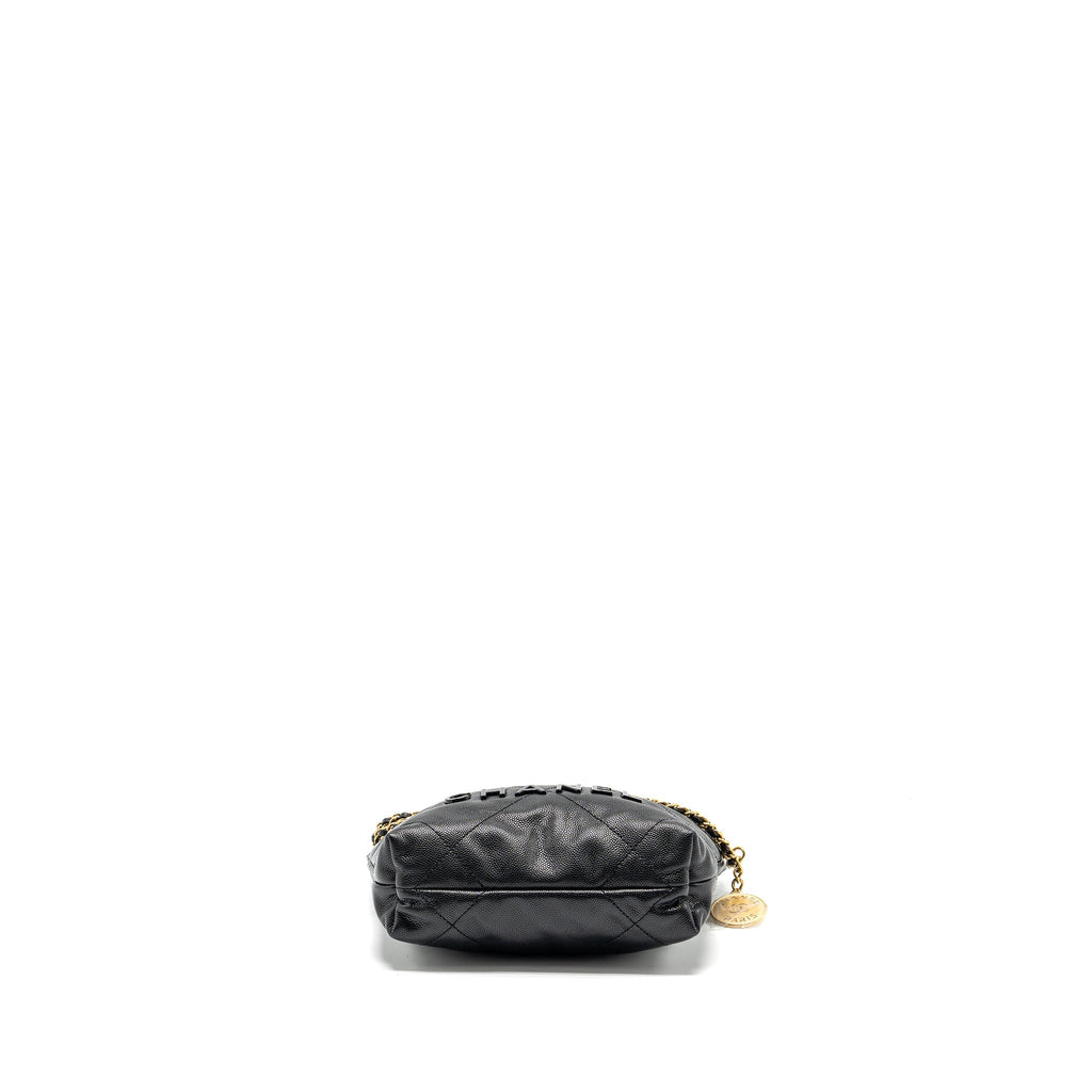 Chanel Mini 22 Bag Caviar Black  (Microchip)