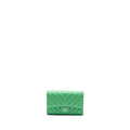 Chanel Classic Flap Wallet Chevron Caviar Green