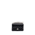 Chanel mini rectangular flap bag lambskin black with  (microchip)
