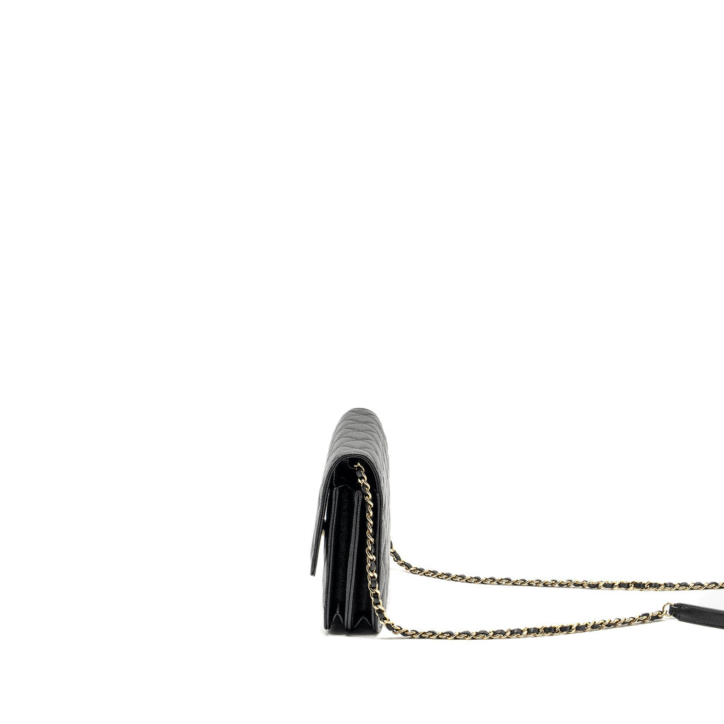 Chanel Quilted Wallet on chain Caviar Black