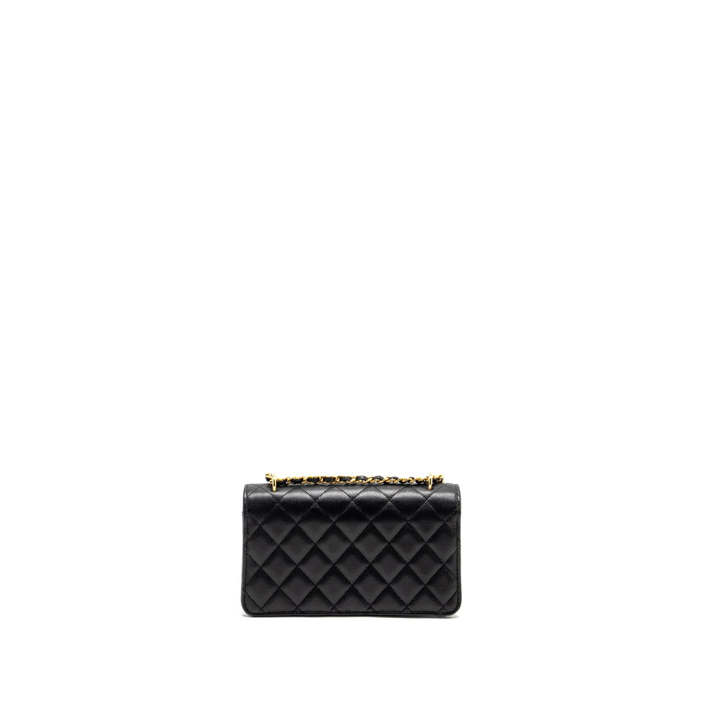 Chanel 23s Wallet On Chain with Bag Charm Caviar Black (Microchip)