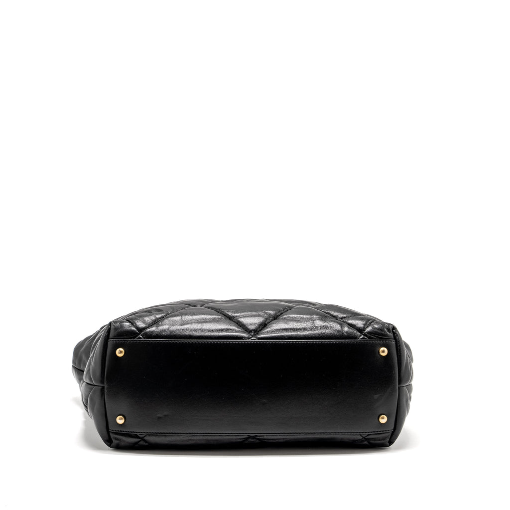 Chanel New York Bowling Bag Quilted Lambskin Black