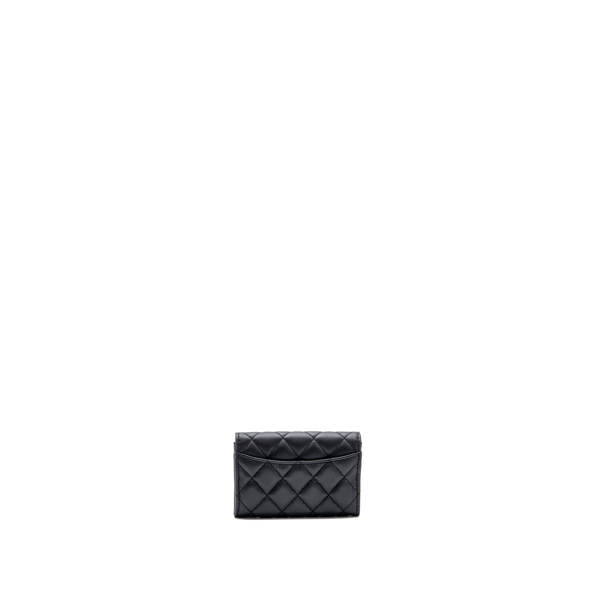 Chanel Classic Flap Card Holder Lambskin So Black  (microchip)