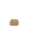 Chanel CC Logo Quilted Mini Clutch with Chain Caviar Beige  (Microchip)