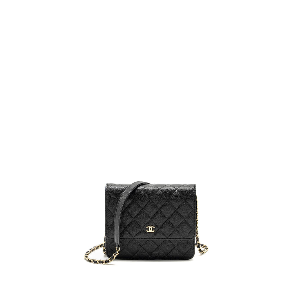 Chanel Quilted Wallet on chain Caviar Black
