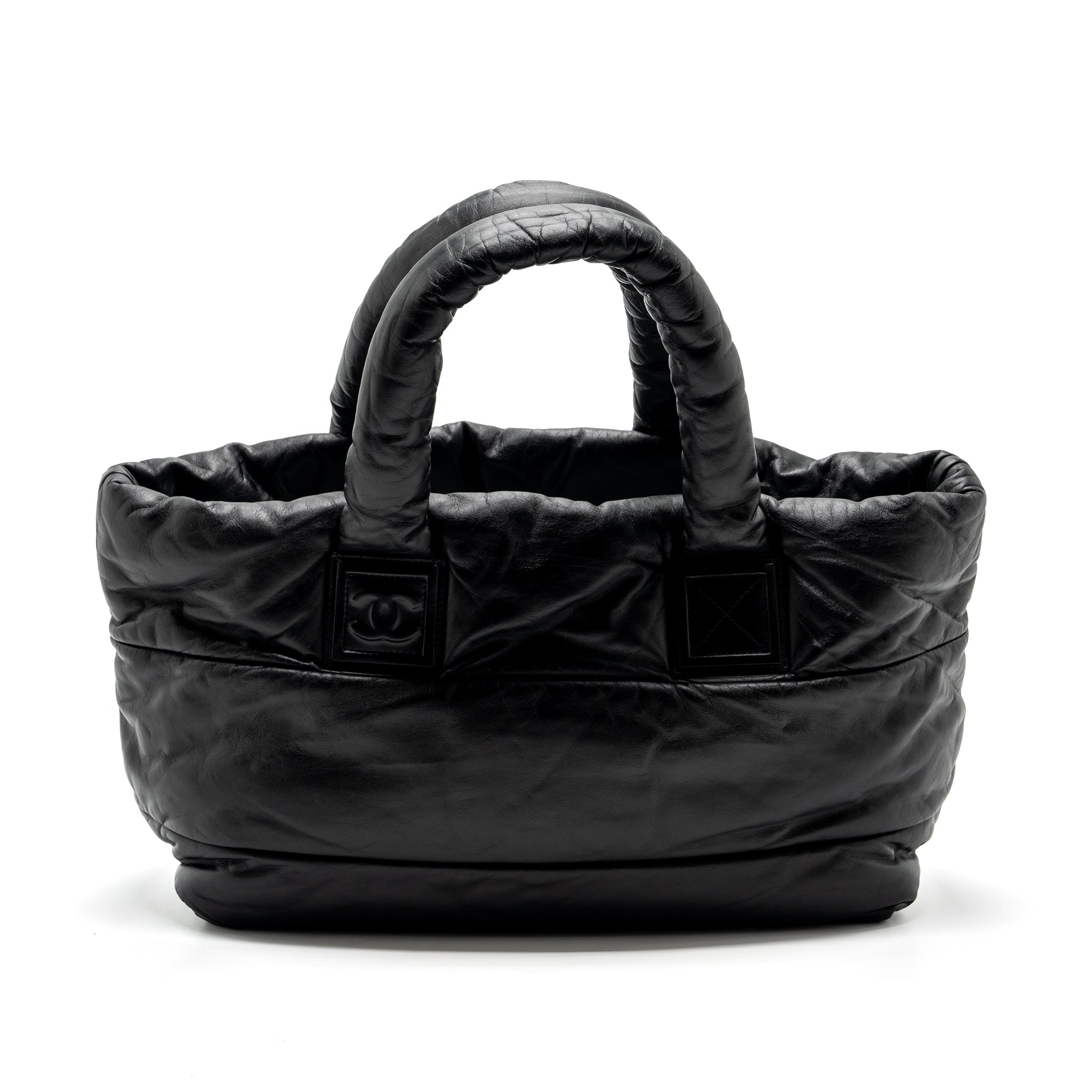 Chanel Puffy Down Down Tote Bag lambskin Black