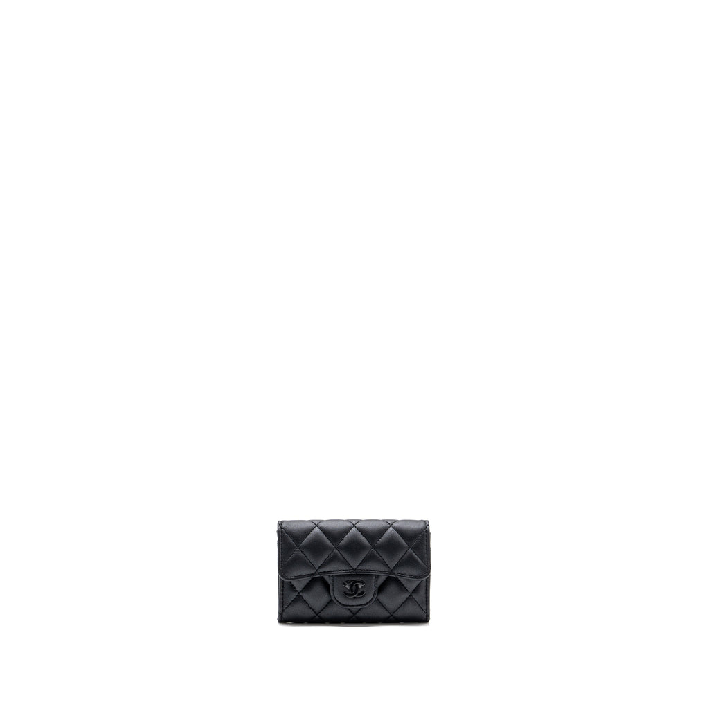 Chanel Classic Flap Card Holder Lambskin So Black  (microchip)