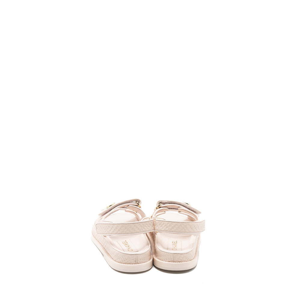 Chanel Size 37.5 Dad Sandals Medallion Light Pink