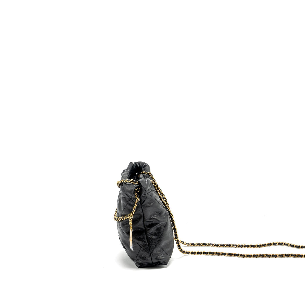 Chanel Mini 22 Bag Caviar Black  (Microchip)