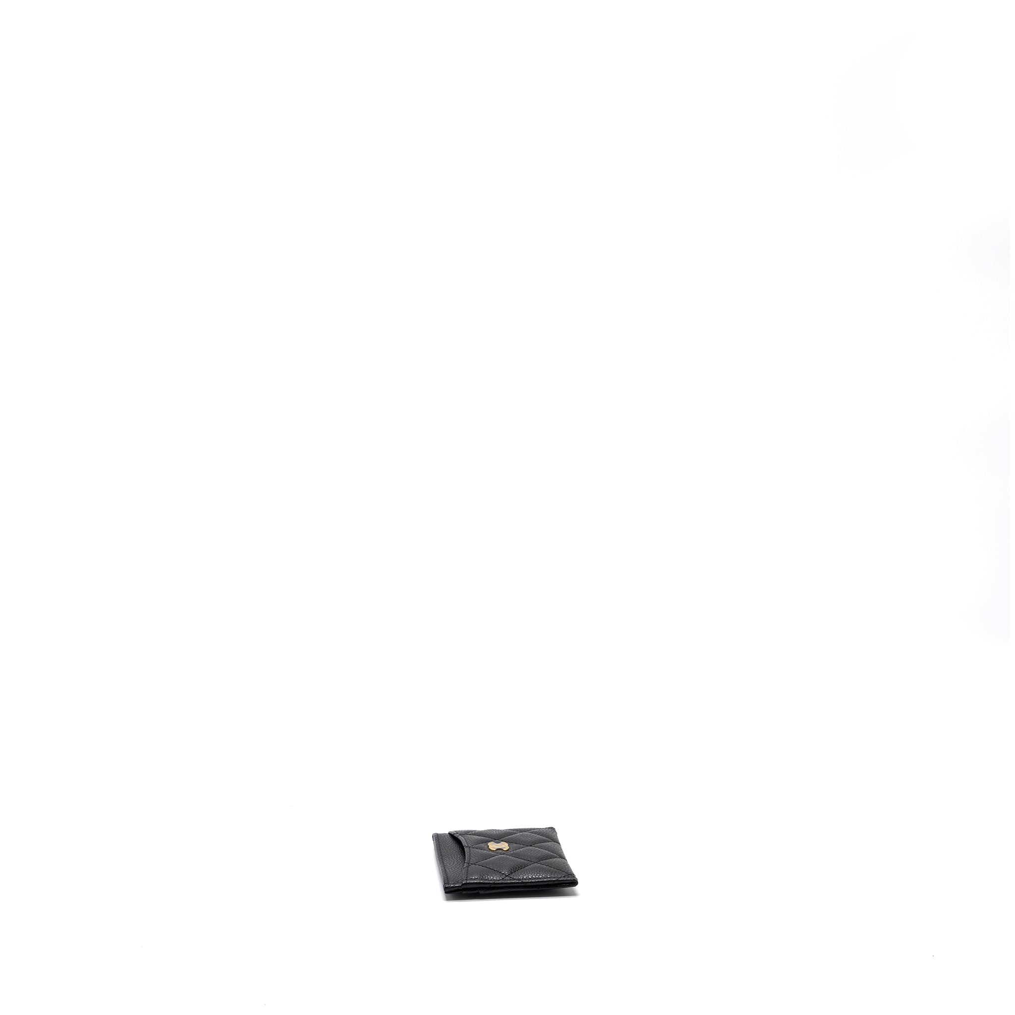 Chanel Classic Card Holder Caviar Black  (microchip)