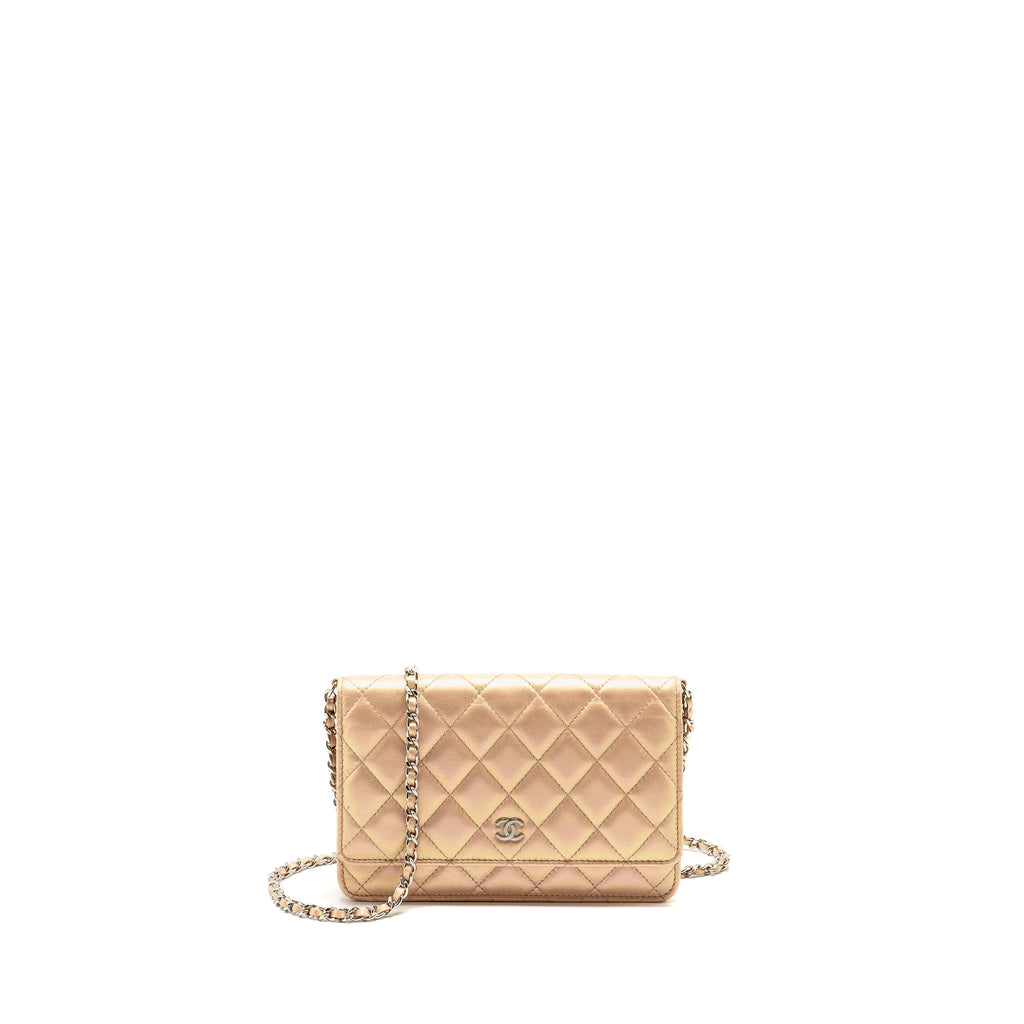 Chanel Classic Wallet on Chain Lambskin Iridescent Pink  (Microchip)