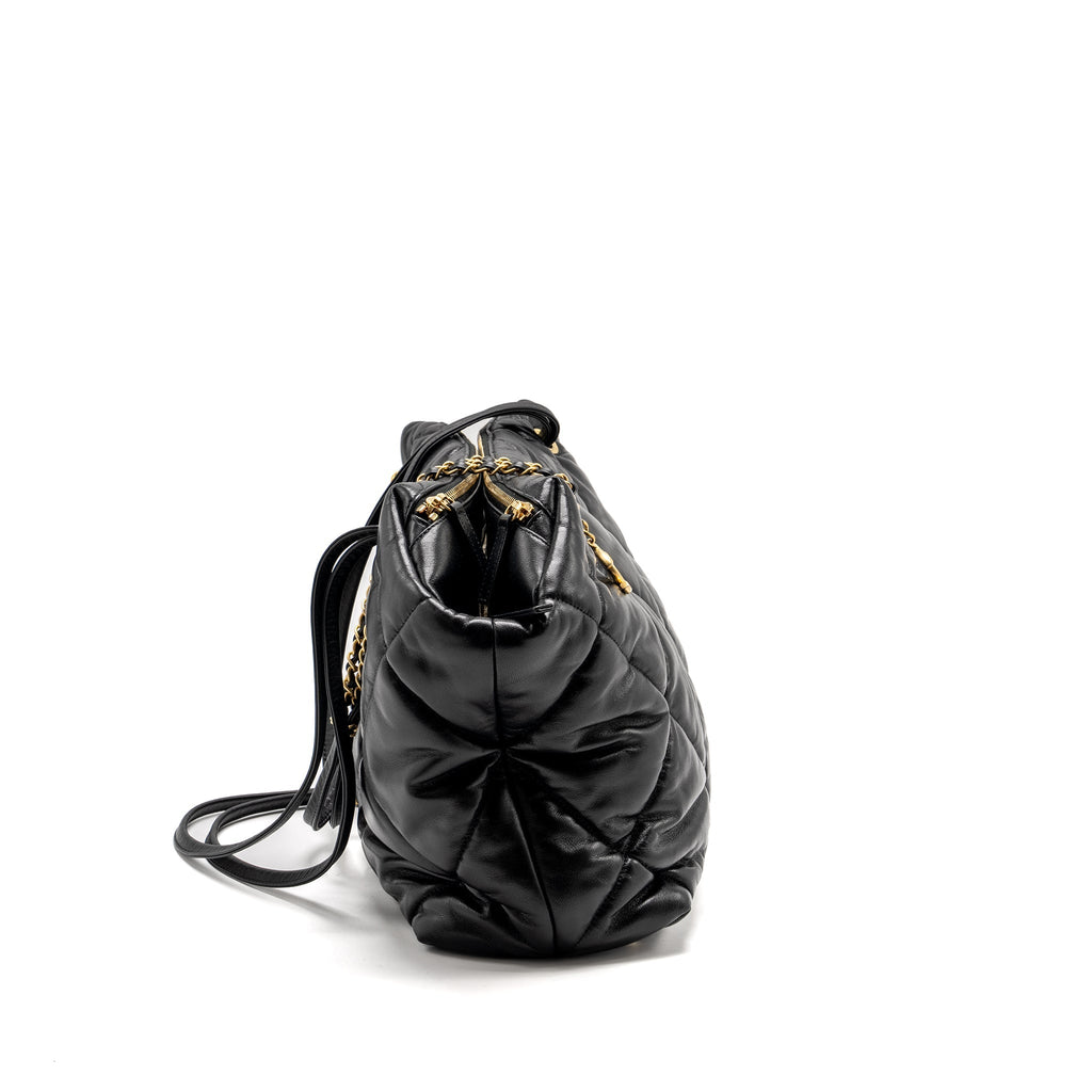 Chanel New York Bowling Bag Quilted Lambskin Black