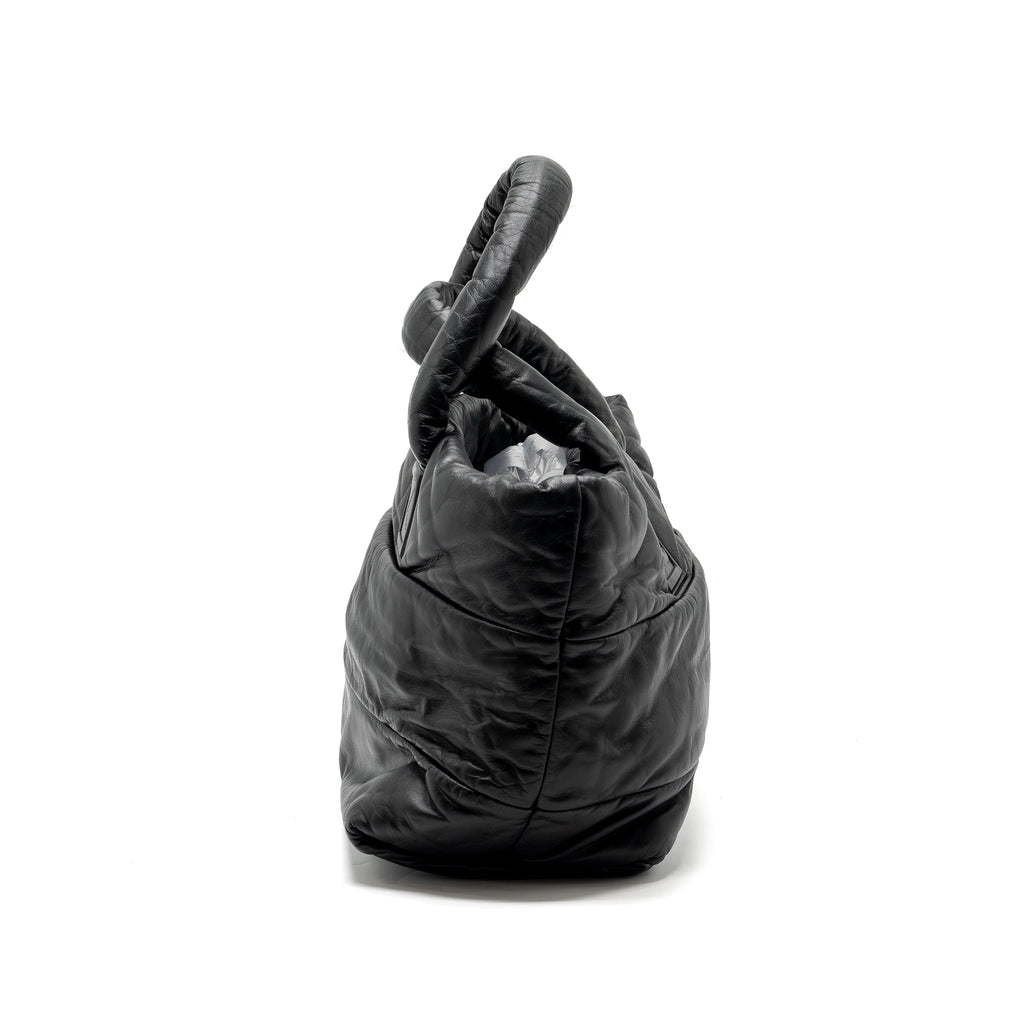 Chanel Puffy Down Down Tote Bag lambskin Black