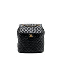 Chanel quilted flap backpack lambskin black