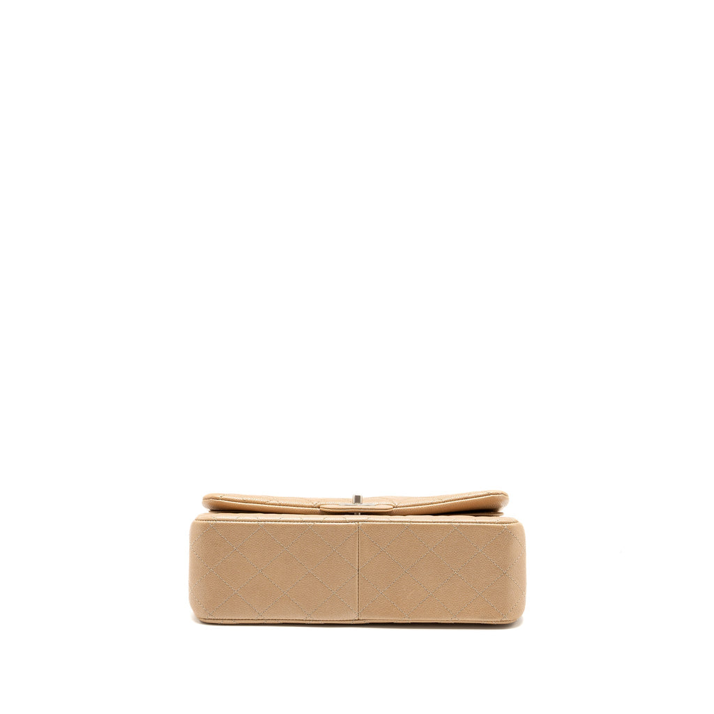 Chanel classic jumbo double flap bag caviar iridescent beige brushed