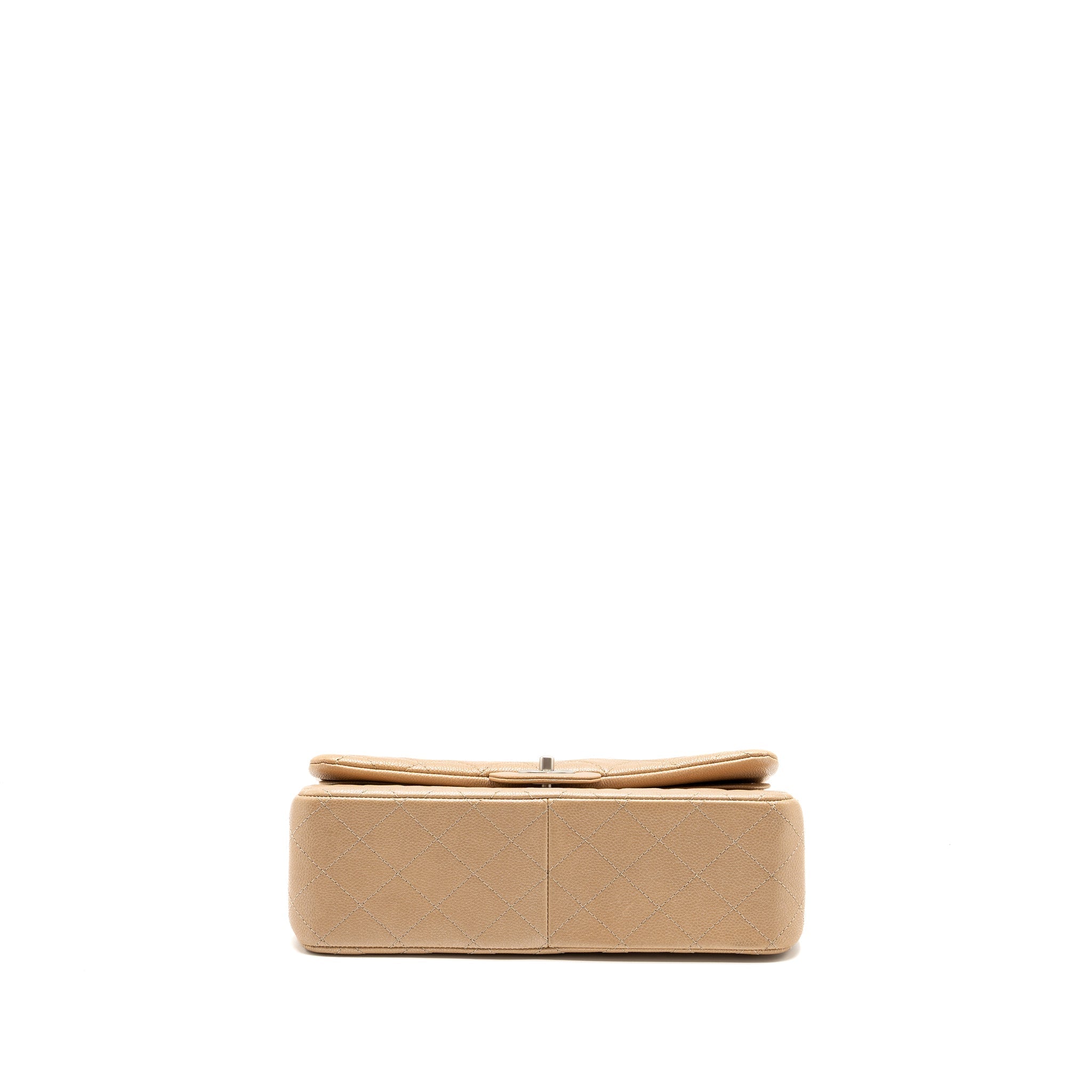 Chanel classic jumbo double flap bag caviar iridescent beige brushed