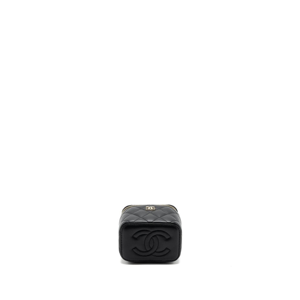 Chanel Pearl Crush Mini Vanity Case Lambskin Black L(microchip)