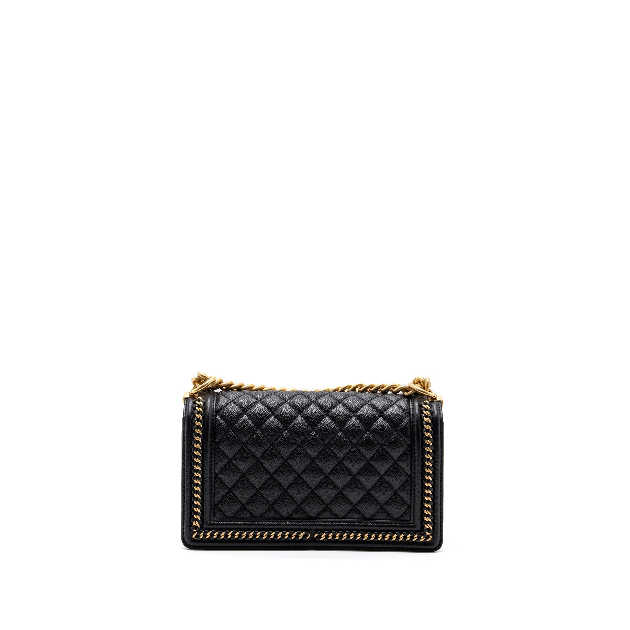 Chanel Medium Boy Bag Limited Edition Caviar Black  (microchip)