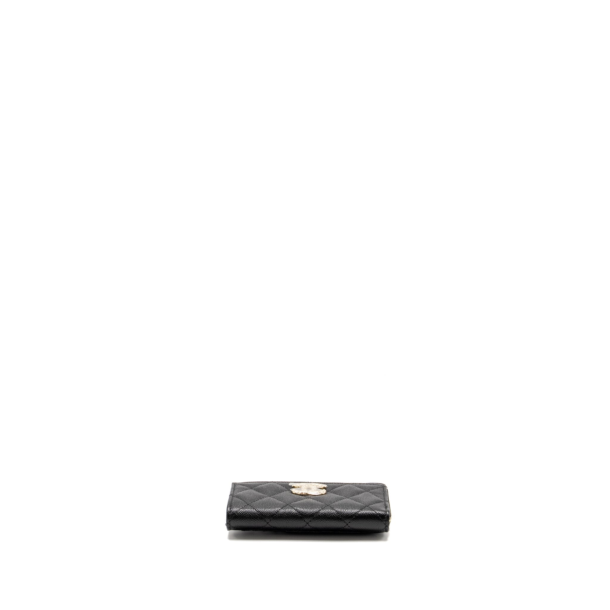 Chanel Zipped Card Holder Limited Edition Caviar Black L (Microchip)