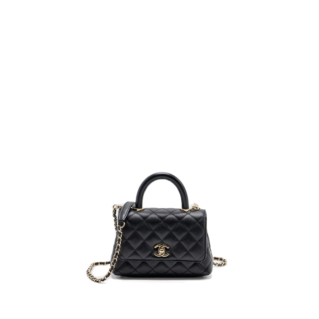 Chanel Coco Handle Extra Mini Caviar Black L(Microchip)