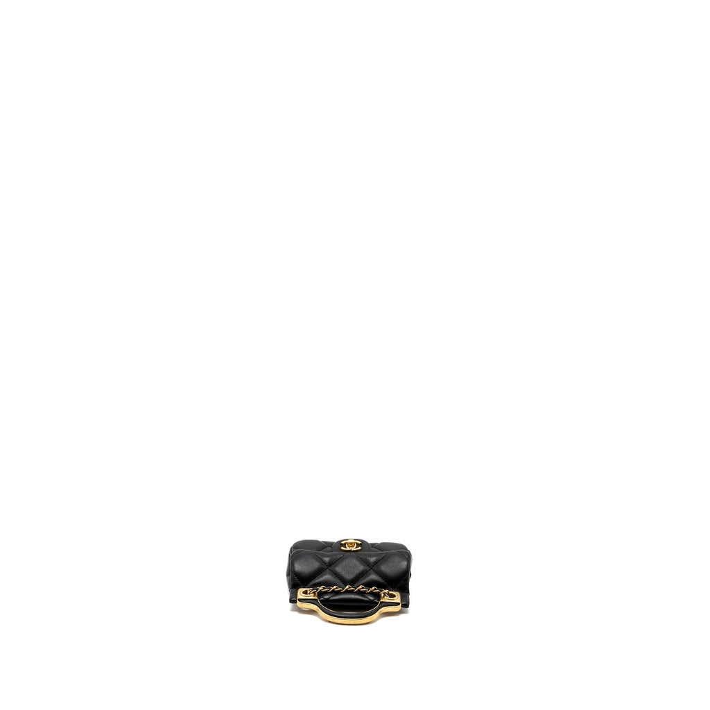 Chanel 21K Mini Flap Bag Calfskin Black Brushed