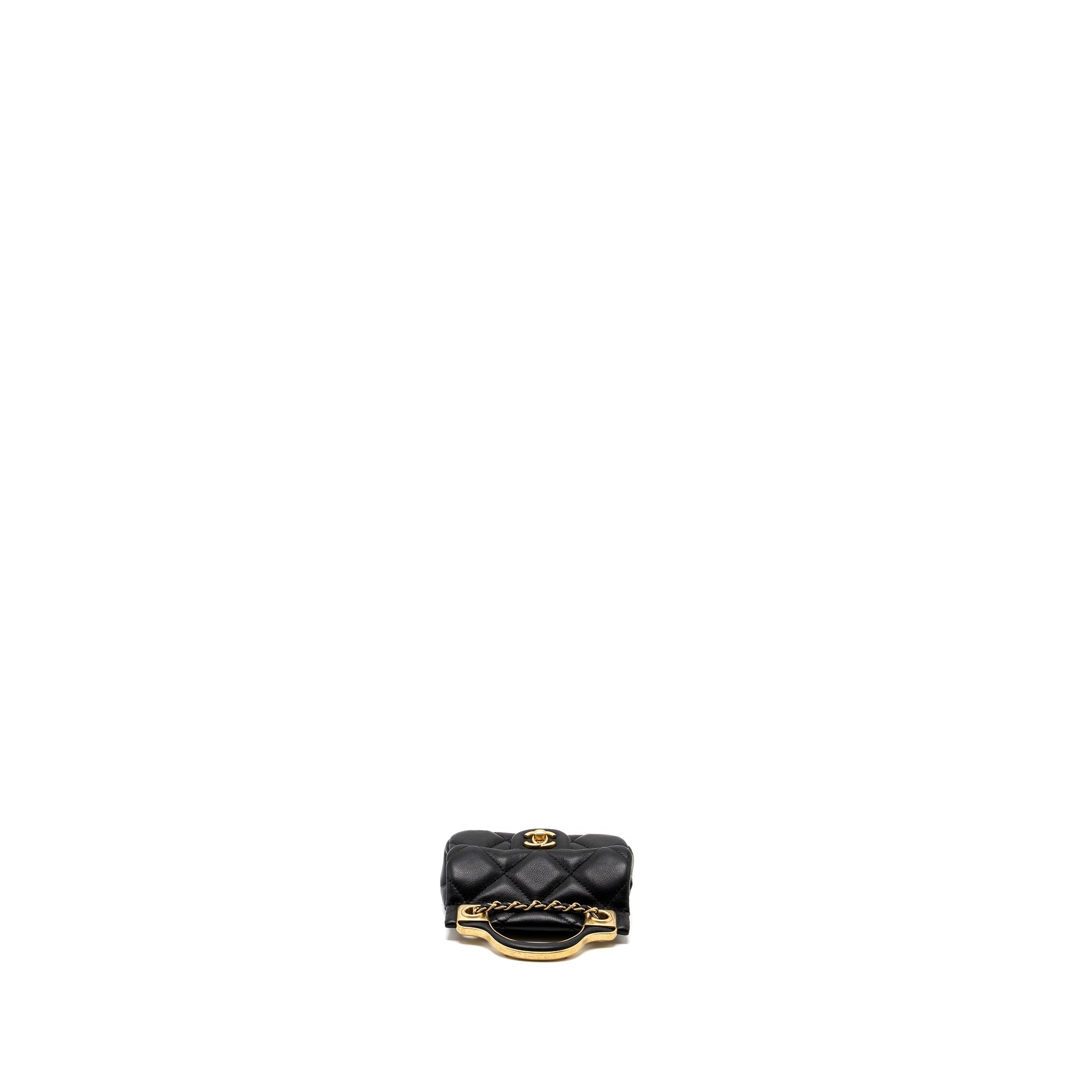 Chanel 21K Mini Flap Bag Calfskin Black Brushed