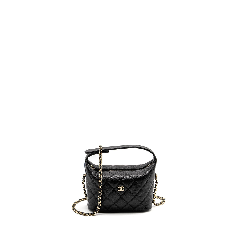 Chanel 25c Quilted Hobo Bag Caviar Black  (microchip)