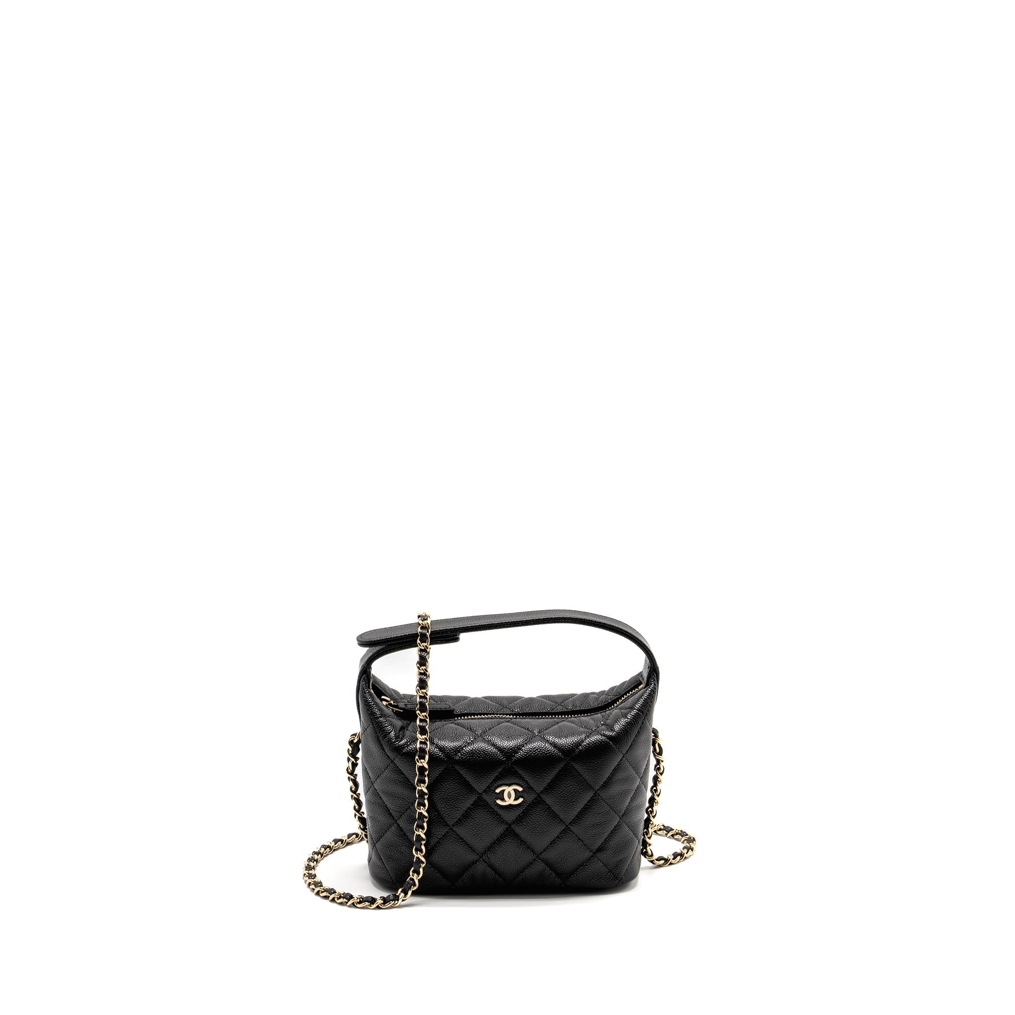 Chanel 25c Quilted Hobo Bag Caviar Black  (microchip)