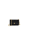 Chanel Classic Wallet on Chain With Camellia Adjustable Chain Lambskin Black  (Microchip)