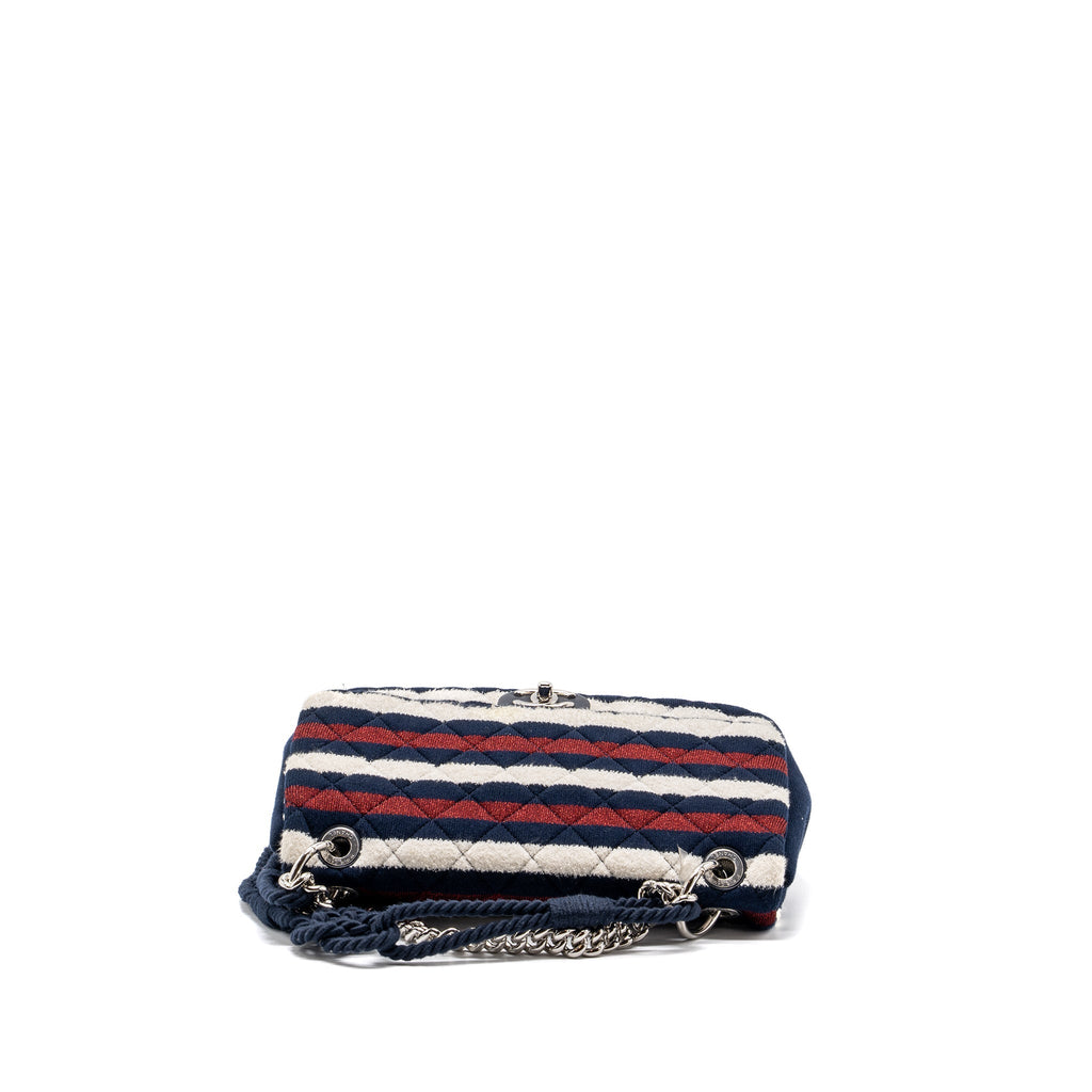 Chanel quilted flap bag fabric multicolour blue / red / white
