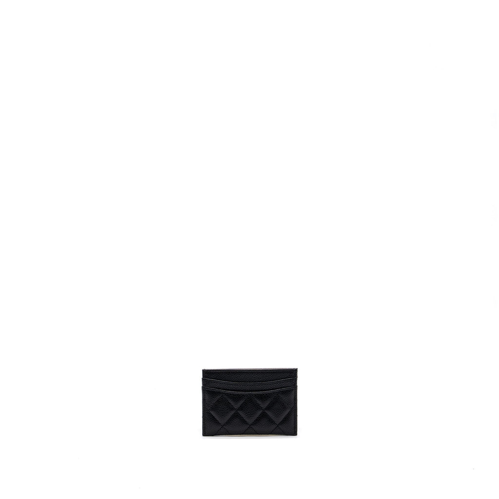 Chanel Classic Card Holder Caviar Black  (microchip)