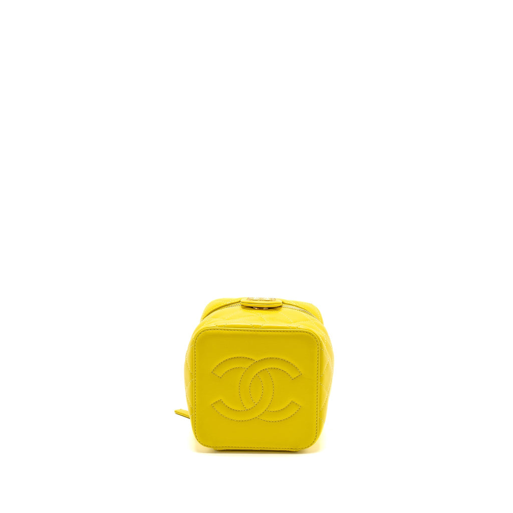 Chanel CC Vanity Case Bag Calfskin Yellow  (Microchip)