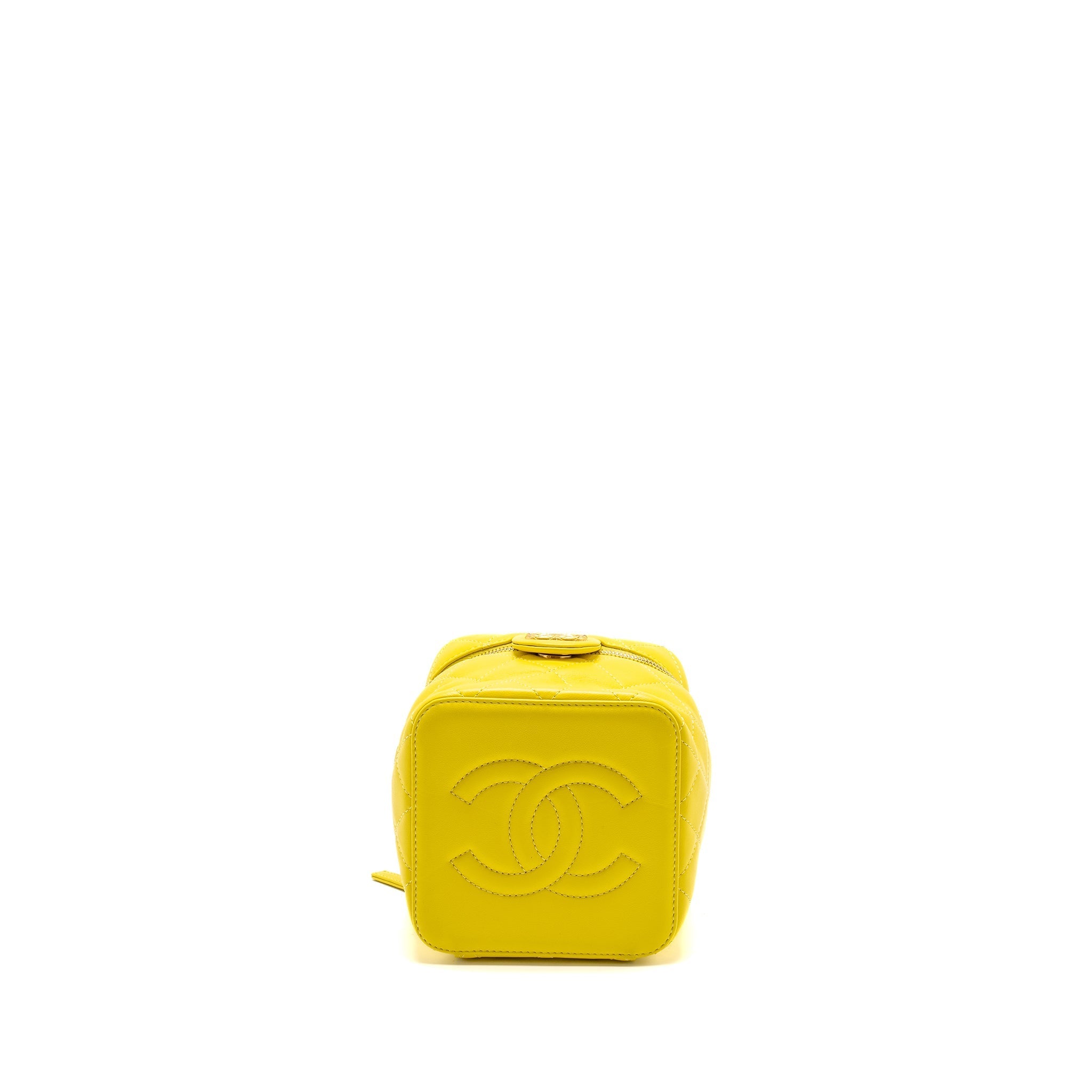 Chanel CC Vanity Case Bag Calfskin Yellow  (Microchip)