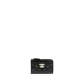 Chanel Zipped Card Holder Limited Edition Caviar Black L (Microchip)