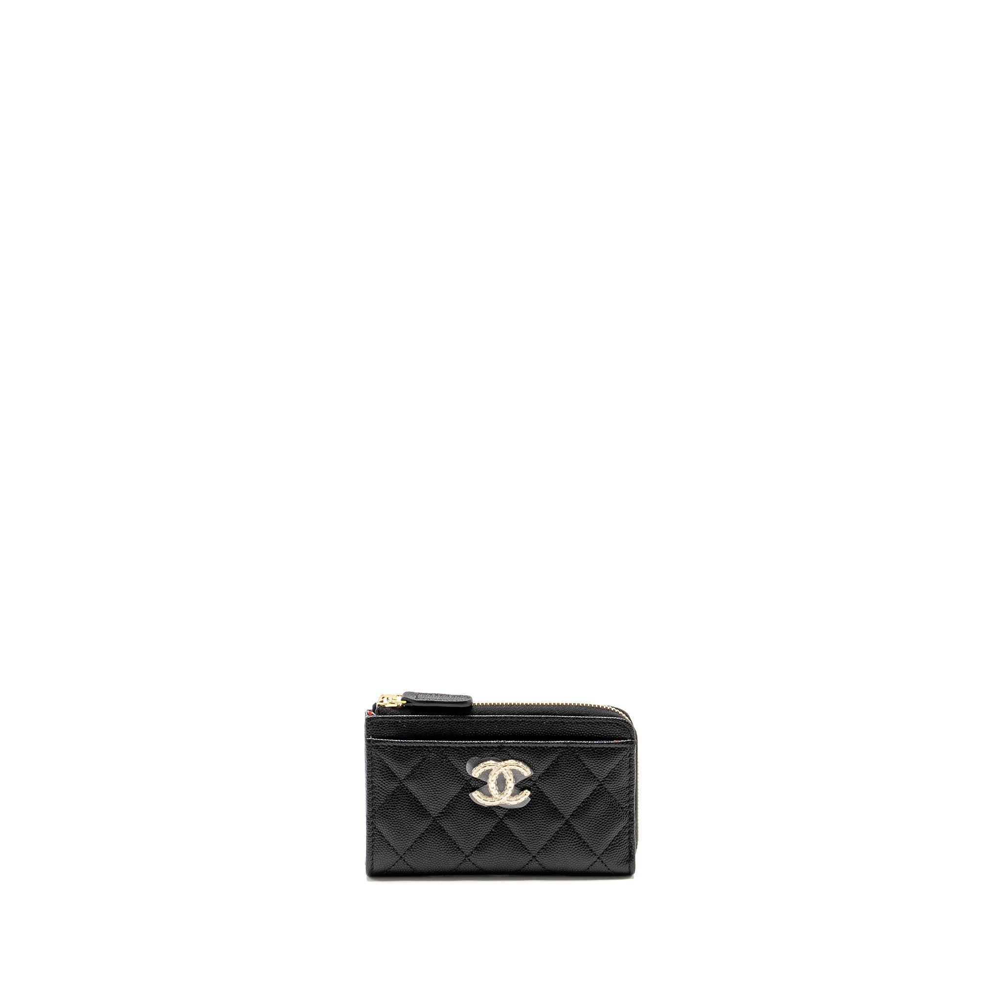 Chanel Zipped Card Holder Limited Edition Caviar Black L (Microchip)