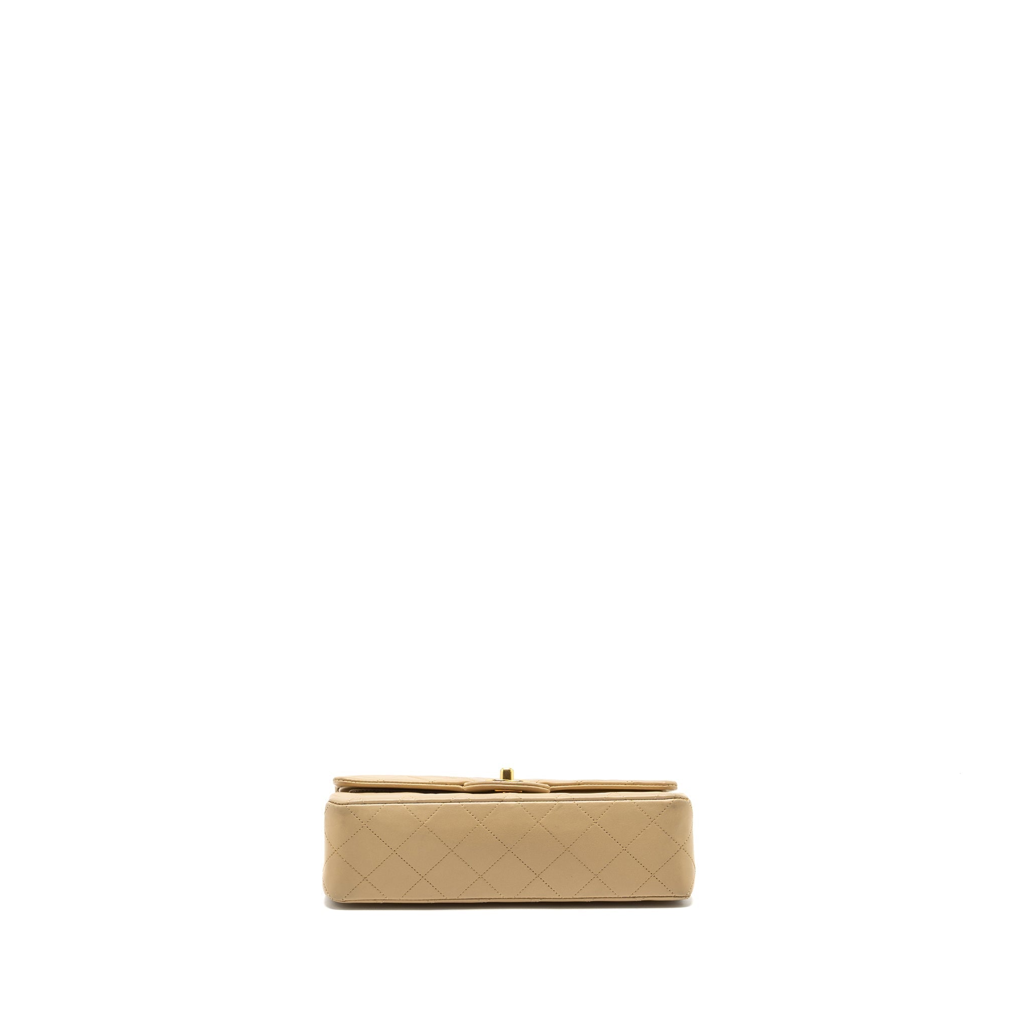 Chanel vintage Small classic flap bag lambskin beige