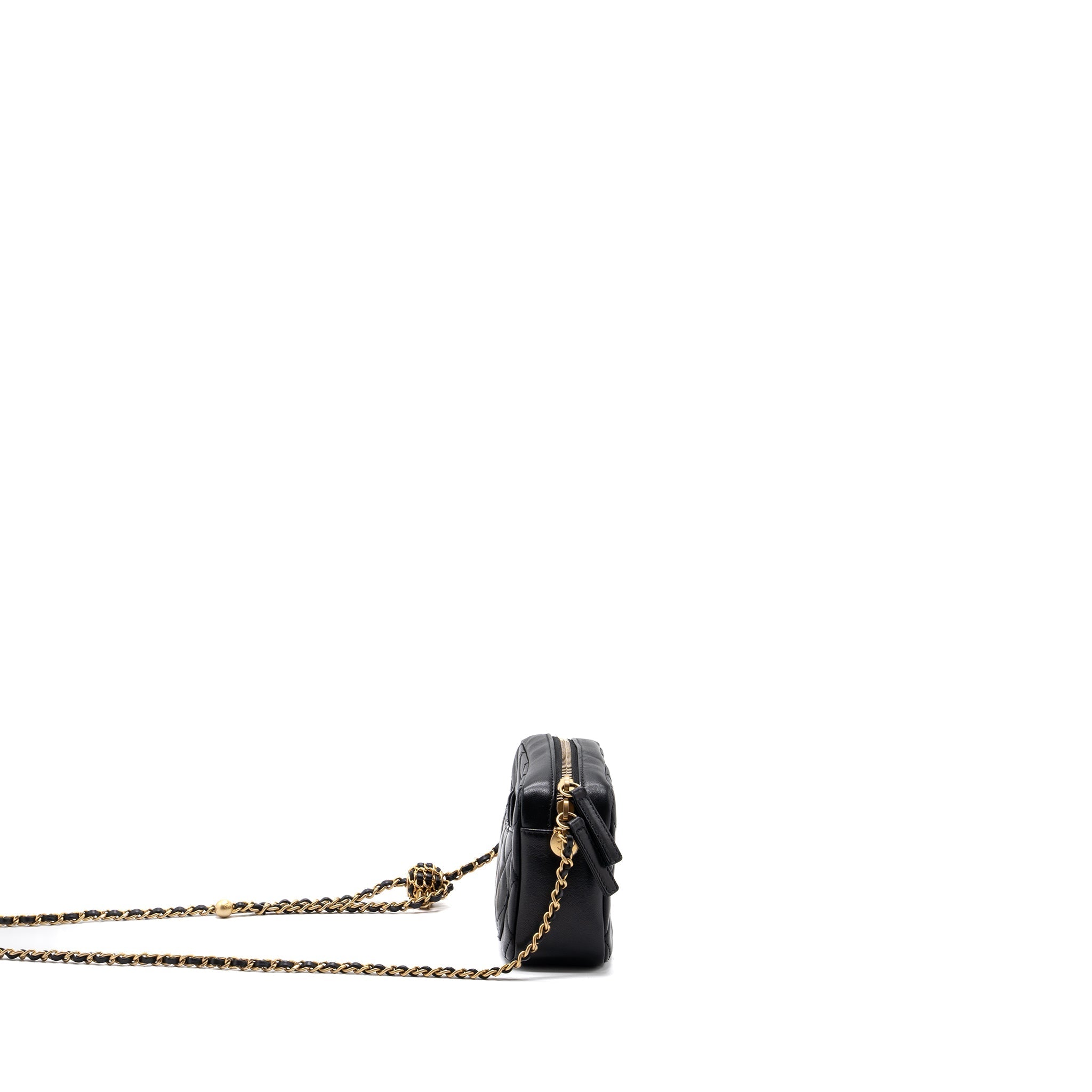 Chanel pearl crush camera bag lambskin black  (microchip)