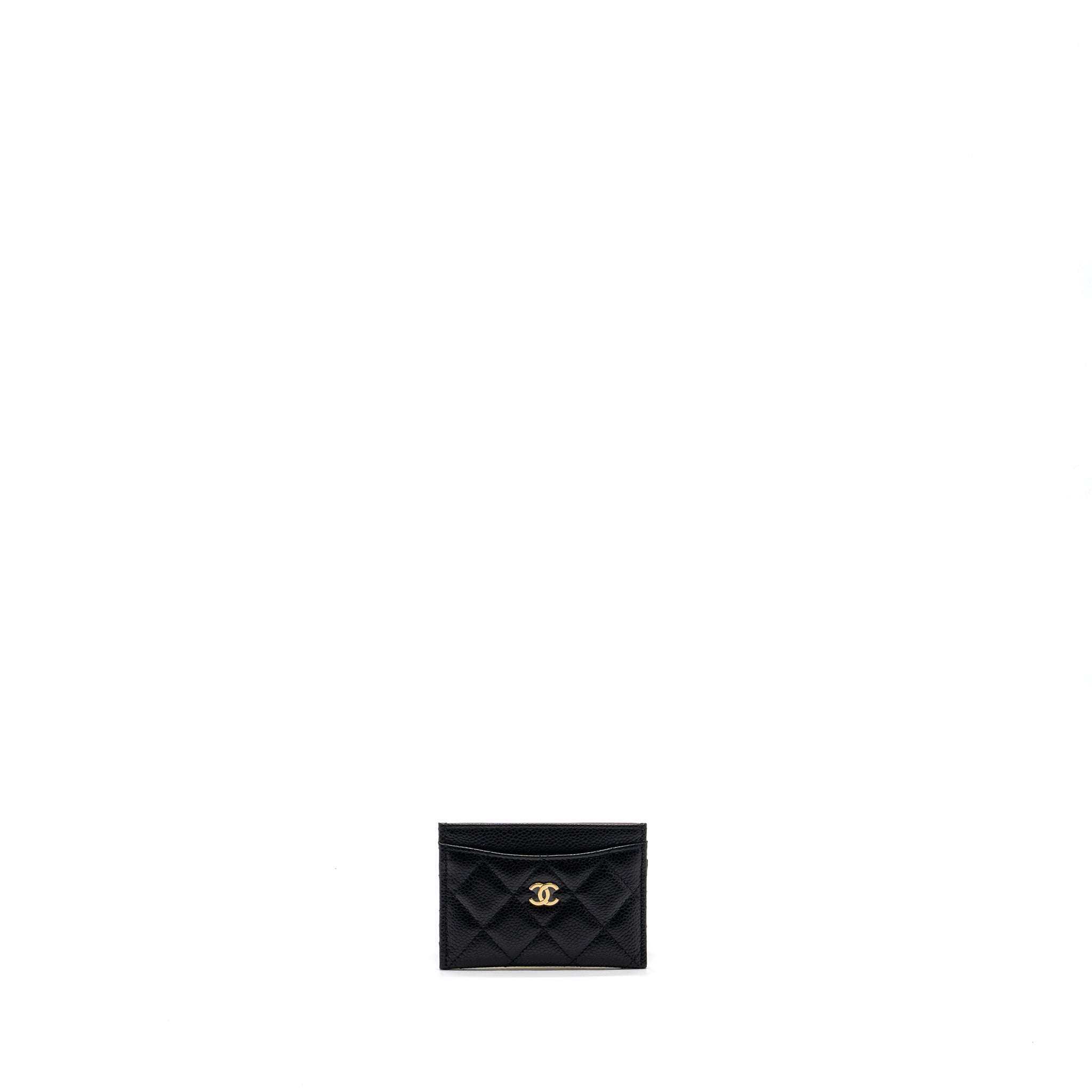 Chanel Classic Card Holder Caviar Black  (microchip)