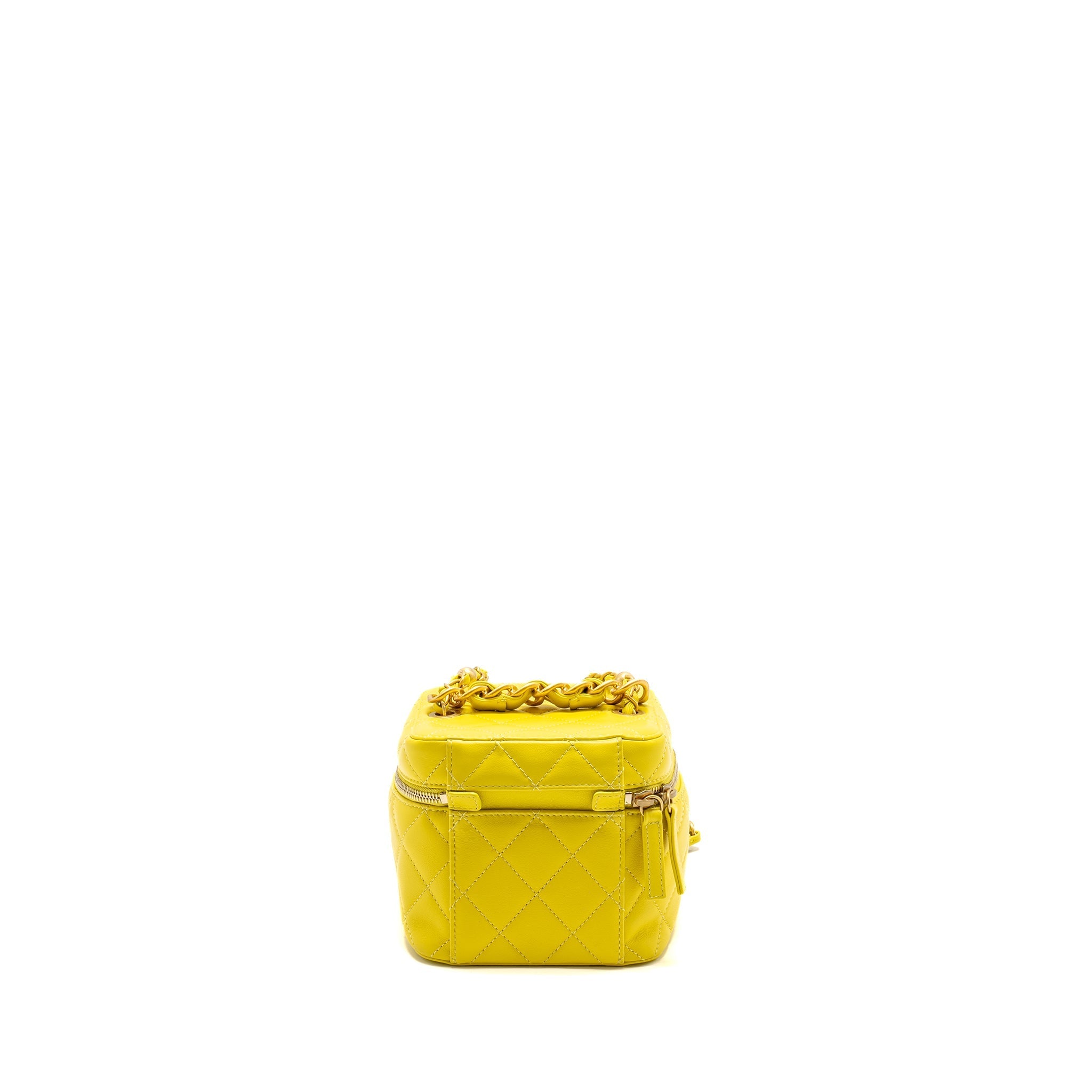 Chanel CC Vanity Case Bag Calfskin Yellow  (Microchip)