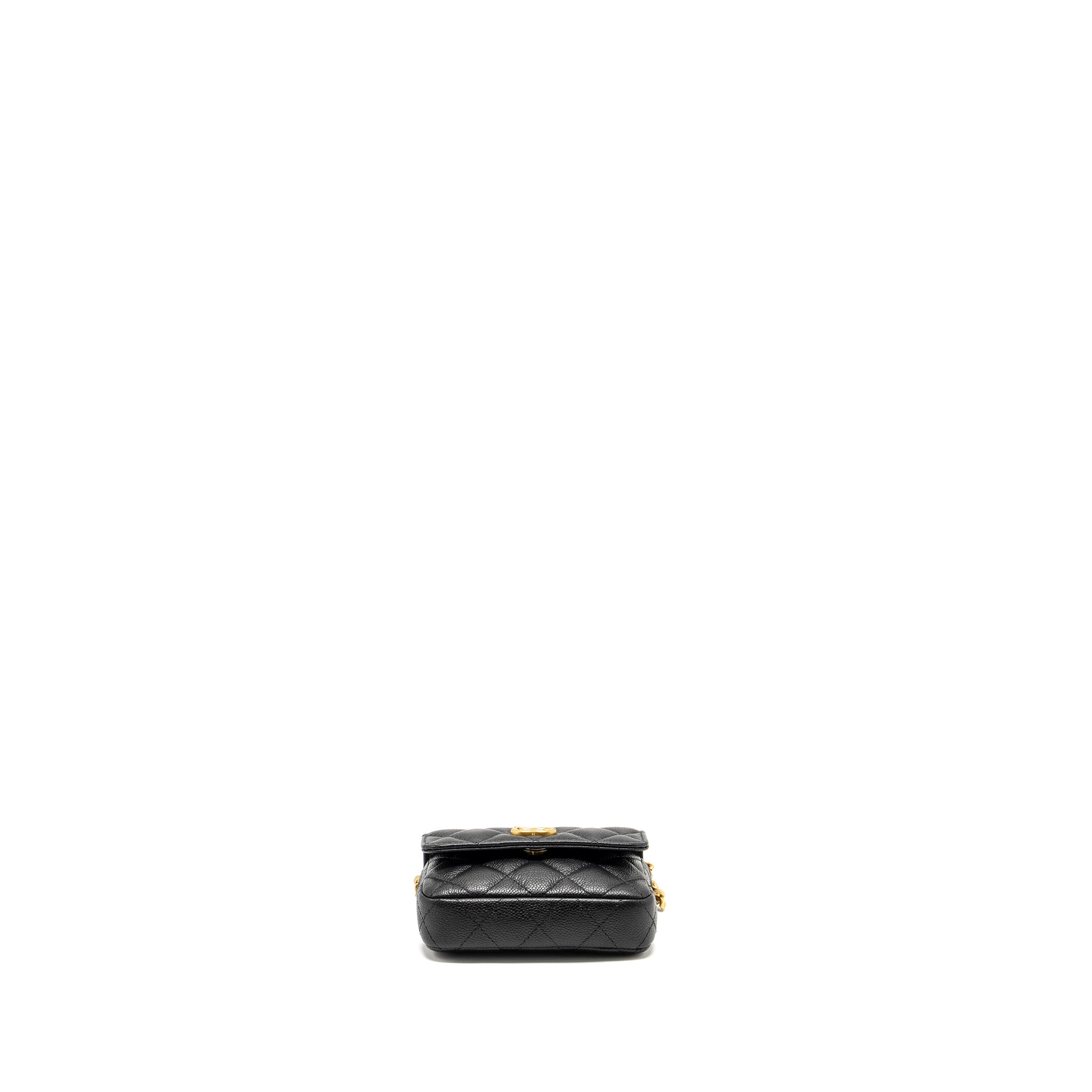 Chanel coco love mini flap wallet with chain caviar black  (Microchip)