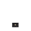 Chanel Detail CC Logo Card Holder Lambskin Black L (microchip)