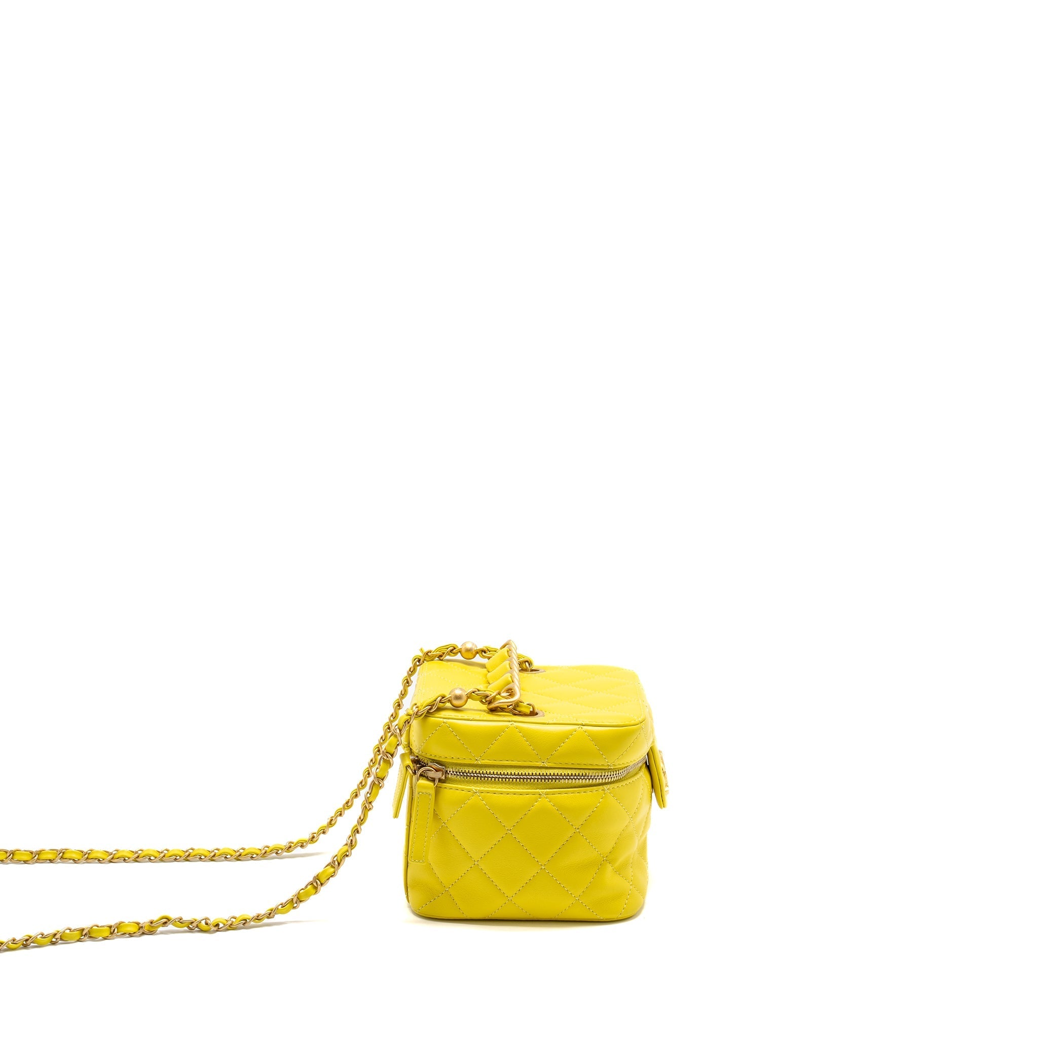 Chanel CC Vanity Case Bag Calfskin Yellow  (Microchip)