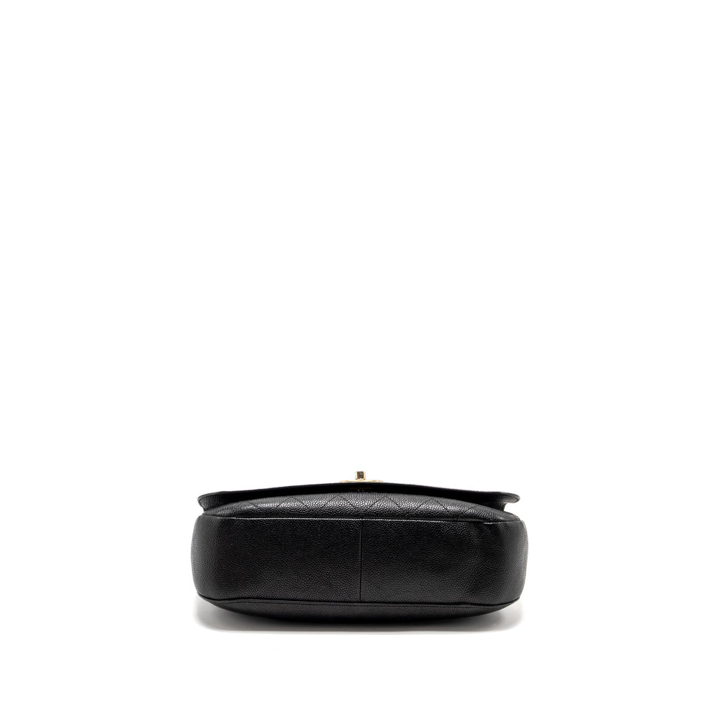 Chanel Large Top Handle Flap Bag Grained Calfskin Black
