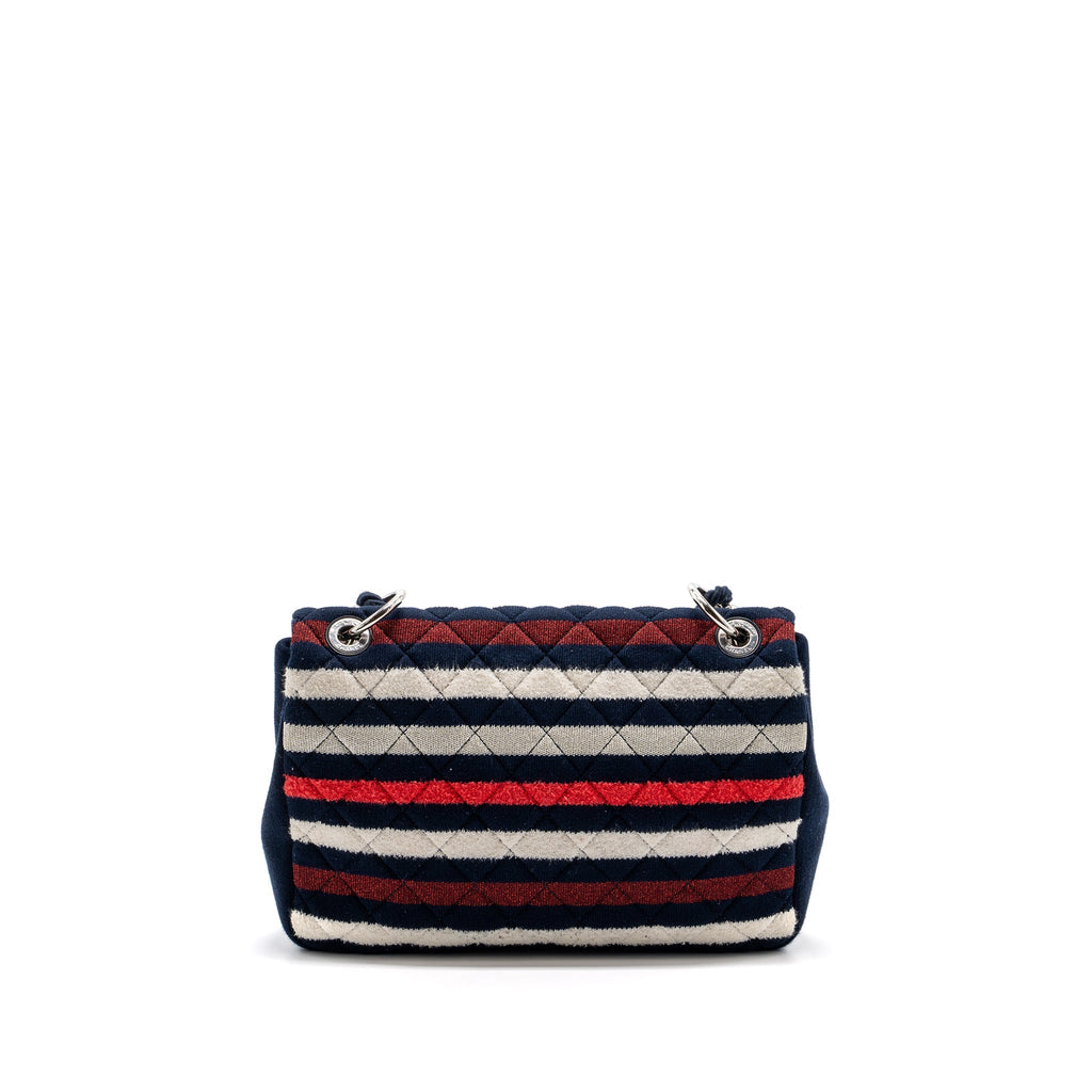 Chanel quilted flap bag fabric multicolour blue / red / white