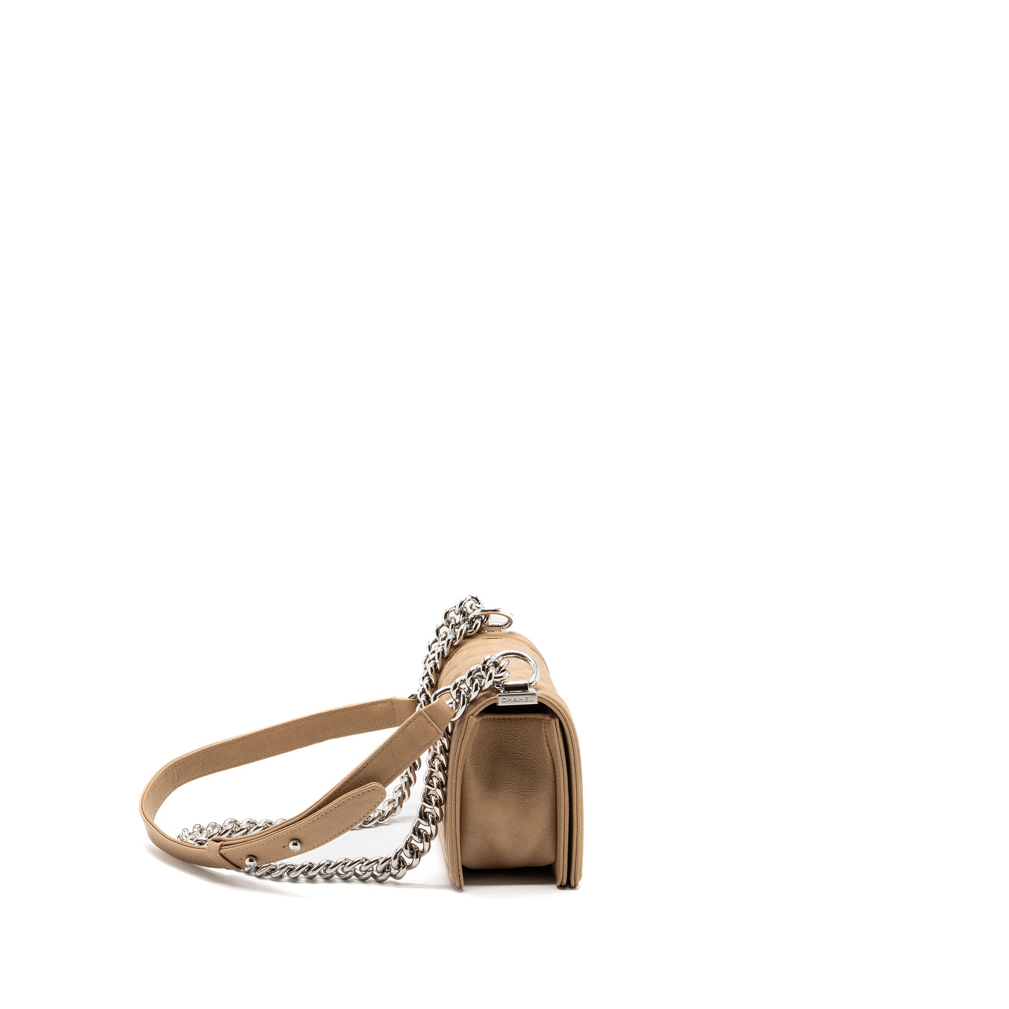 Chanel Small Boy Bag Caviar Light Beige